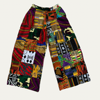PATCHWORK WIDE-LEG PANTS (L)