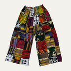 PATCHWORK WIDE-LEG PANTS (L)