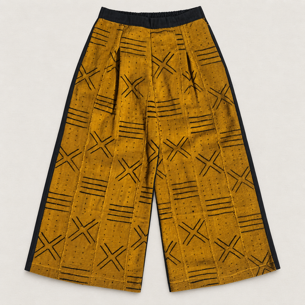 MUD CLOTH WIDE LEG PANTS (XL)