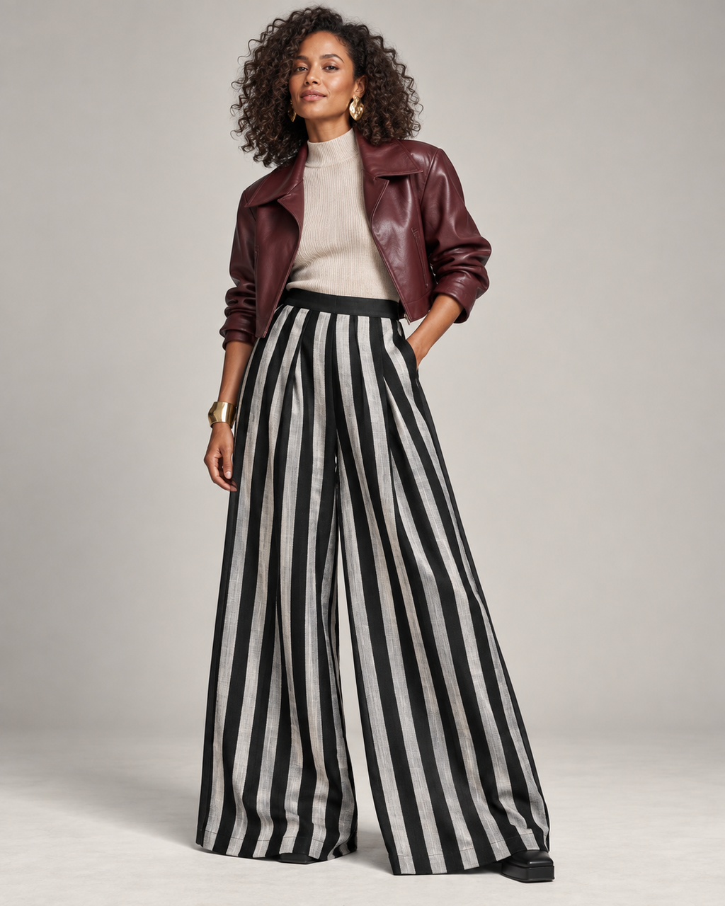 ASO OKE WIDE LEG PANTS (XL)