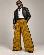 MUD CLOTH WIDE LEG PANTS (XL)