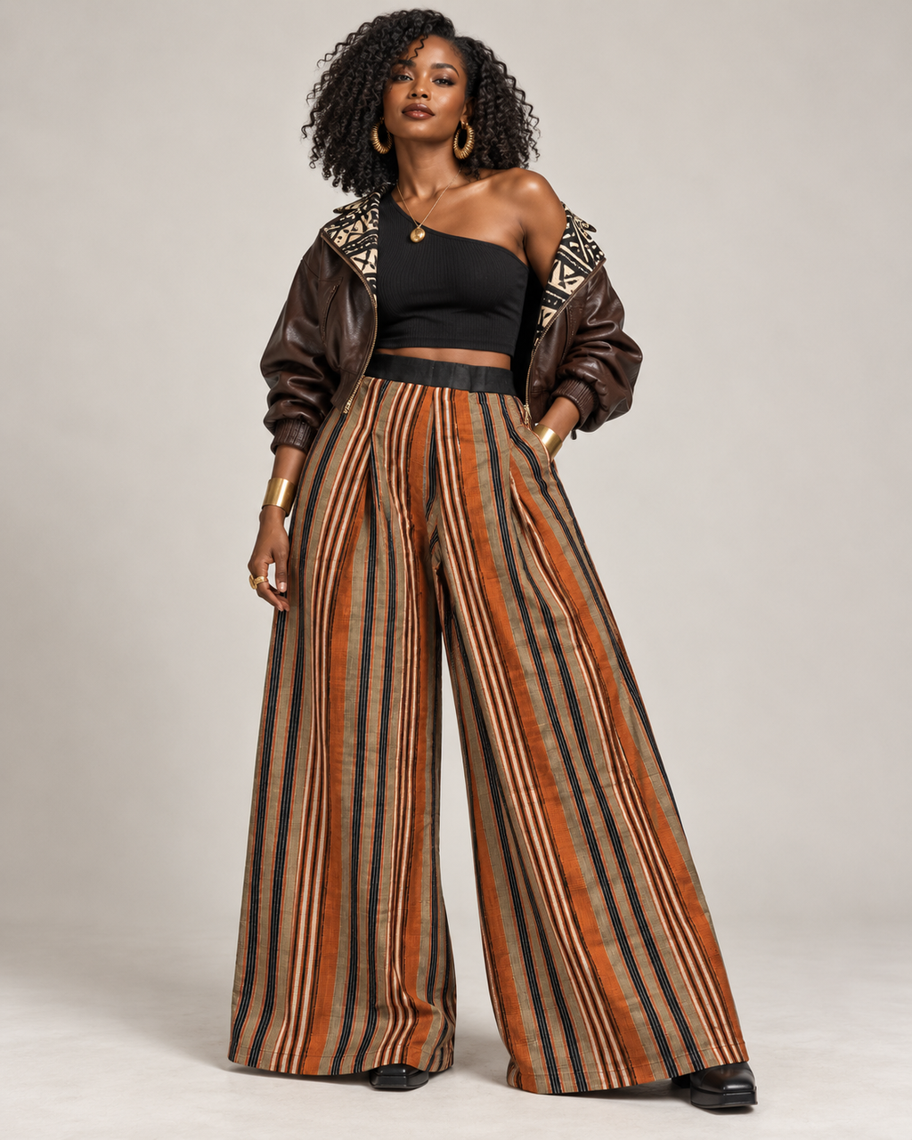 ASO OKE WIDE LEG PANTS (XL)