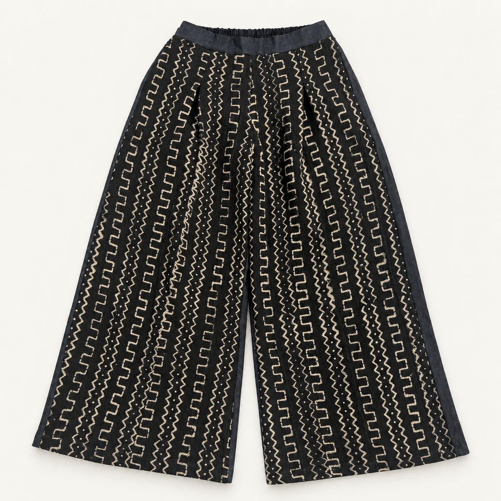 Mud-Cloth Wide Leg Pants (M)
