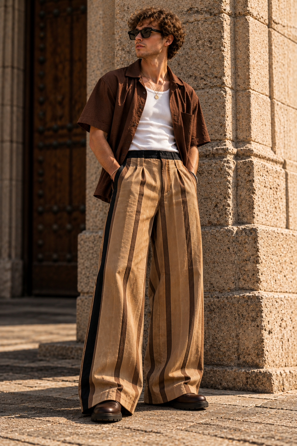 ASO OKE WIDE LEG PANTS (L)