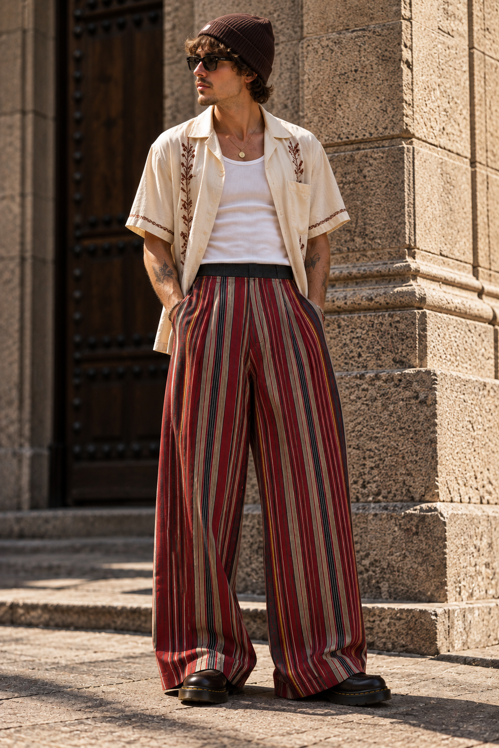 ASO OKE WIDE LEG PANTS (L)