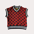Kids Checkered Vest (Red)