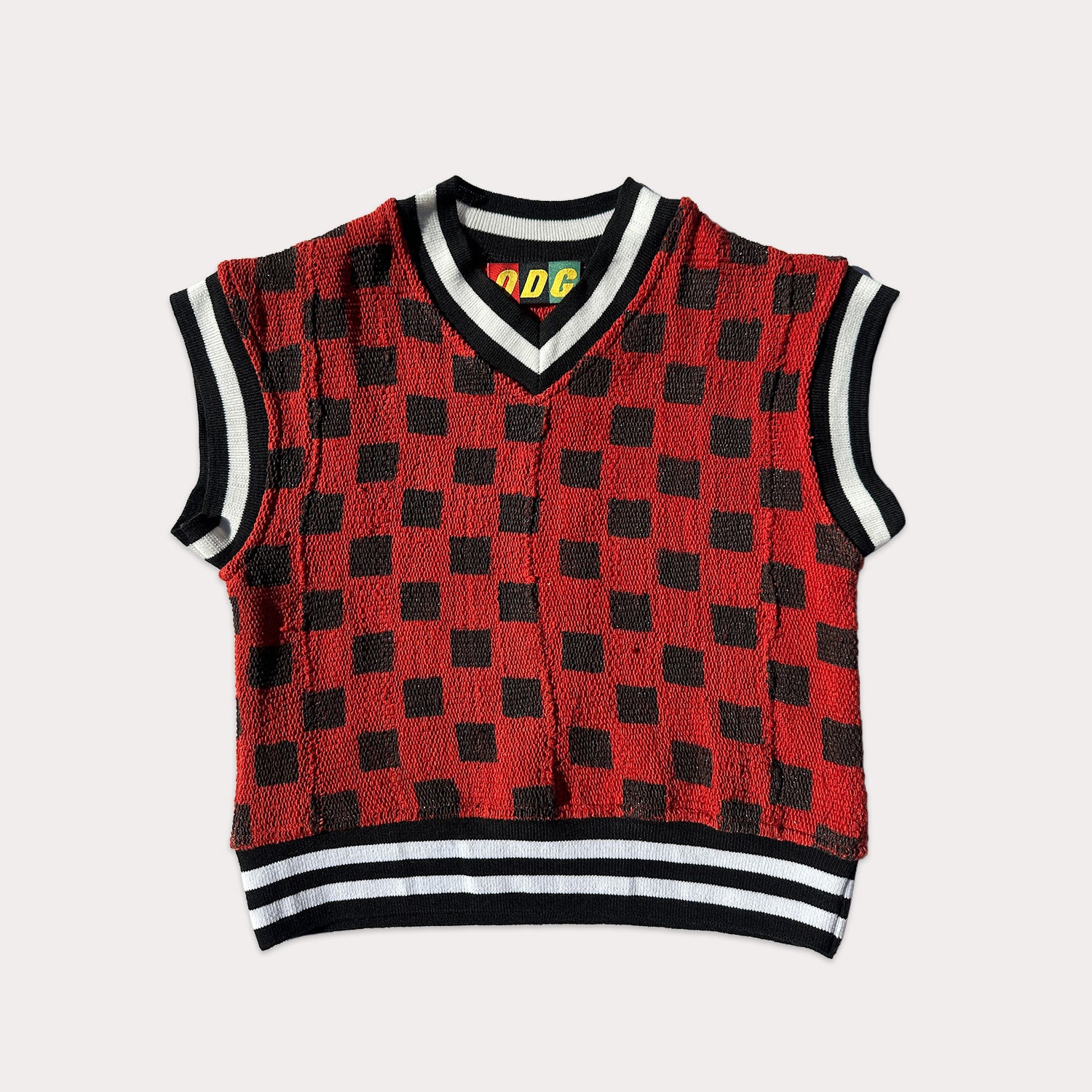 Kids Checkered Vest (Red)