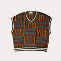 Brown Patchwork Cropped Heritage Vest (M)